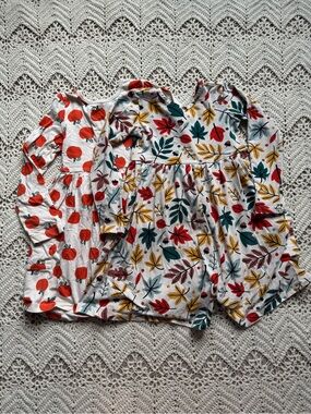 Hanna Andersson Girl Size 6-7 Fall Dresses Pumpkin Leaf’s Long Sleeve Play